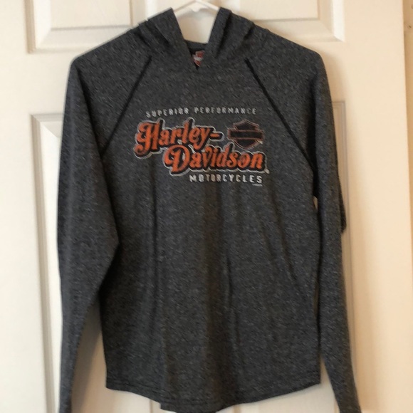 Harley-Davidson Tops - Harley Davidson XS long sleeve hooded tee EUC